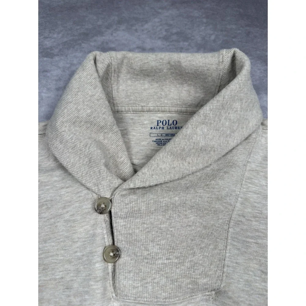 Polo Ralph Lauren‎ Sweater Mens Large Shawl Collar Pullover Cotton Blend